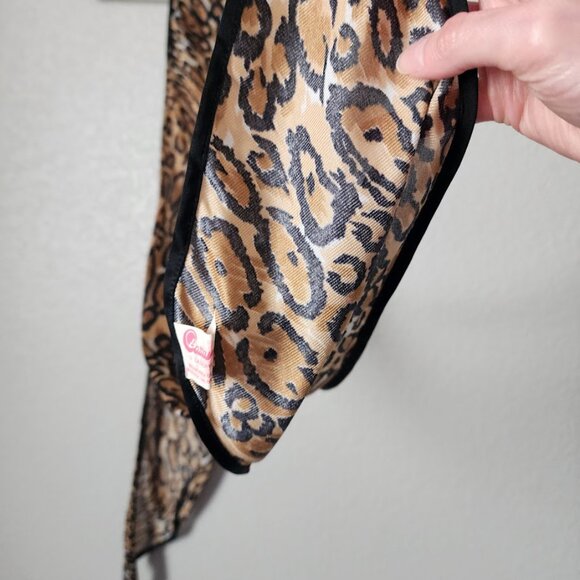 CATTANI OF CALIFORNIA vintage 60's purse scarf hair scarf leopard printed Nylon - Picture 5 of 6